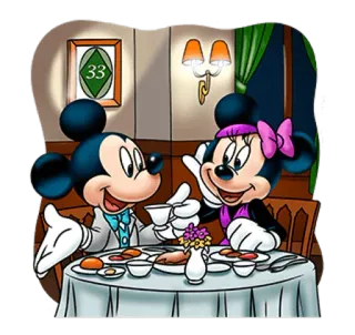 Mickey and Minnie telegram stickers