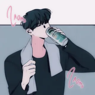 🐇 Глоть uomo, bere, cartone animato, arte, rinfrescante, bevanda whatsapp sticker