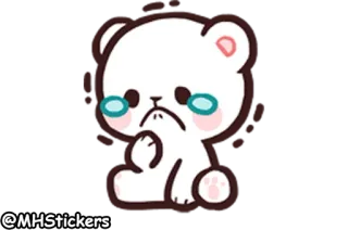 ☹️ @MHStickers cartoon, sticker, bear, crying, upset, cute, gesture whatsapp sticker