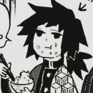⚠ Giyu Tomioka Demon Slayer Anime, Manga, Giyū, Tomioka, Demon Slayer, Mangiare whatsapp sticker