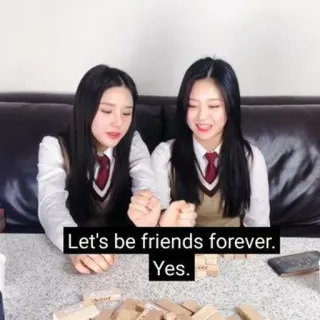 🤝 Let's be friends forever. Yes. teman, persahabatan, bersama, bahagia telegram sticker
