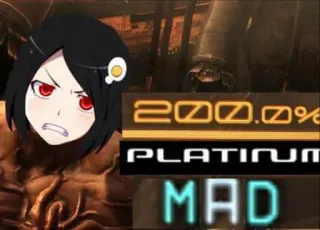 😡 200.0% PLATINUM MAD แพลตตินัม, บ้า, วิดีโอเกม, อนิเมะ, โกรธ, สีหน้า whatsapp sticker