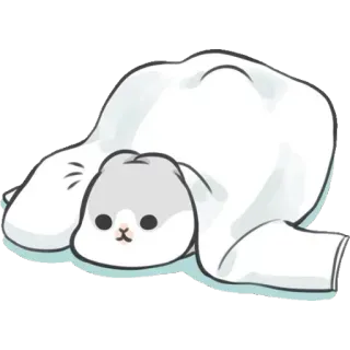 😄 seal, cute, animal, blanket, sleepy, kawaii telegram sticker