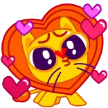 😘 Katze, Herz, Liebe, süß, Aufkleber, Cartoon telegram sticker
