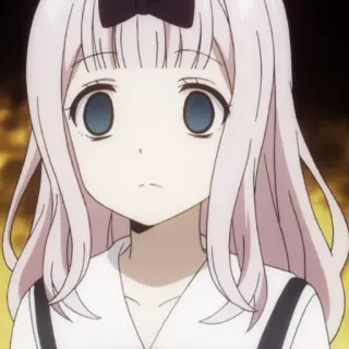 😐 Chika Fujiwara Kaguya-sama: Love Is War Аниме, Чиби, Милый, Девушка, Чика Фудзивара, Kaguya-sama: Love is War telegram sticker