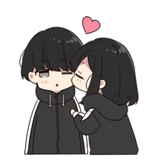 😘 Dibujo animado, Amor, Pareja, Lindo, Relación, Beso whatsapp sticker