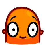 😏 블롭, 만화, 주황색, 눈, 얼굴 telegram sticker