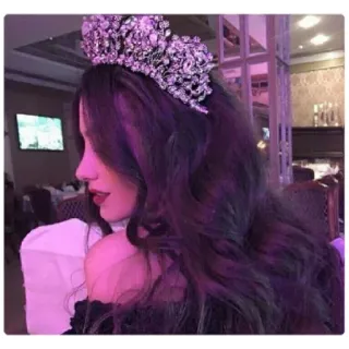 👑 mulher, coroa, penteado, retrato, beleza, menina telegram sticker