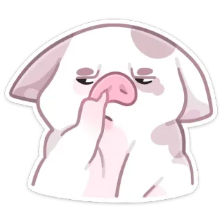 🤨 돼지, 동물, 슬픈, 스티커 whatsapp sticker