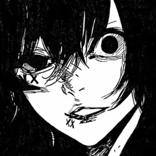🕷 anime, manga, drawing, face, portrait, black and white telegram sticker