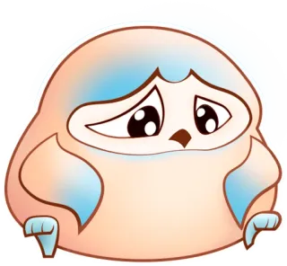 😔 sowa, smutny, kreskówka, ptak, zwierzę, słodki telegram sticker