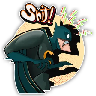 😬 Batman Shit! แบทแมน, ดีซีคอมมิกส์, สติกเกอร์, การ์ตูน, หนังสือการ์ตูน, เครื่องหมายอัศเจรีย์ telegram sticker