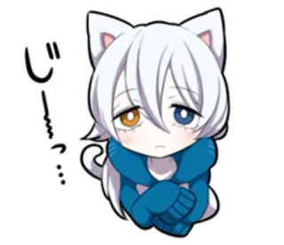😔 じっ… Anime, Mèo, Buồn, Cô đơn, Dễ thương, Manga telegram sticker