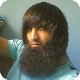 🫥 homme, barbe, portrait, coiffure telegram sticker