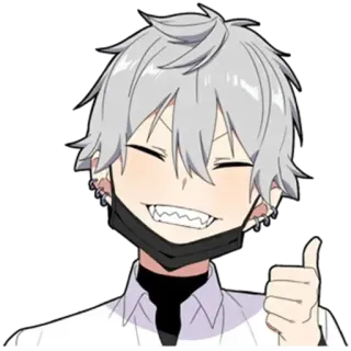 👍 アニメ, 漫画, キャラクター, 幸せ, いいね, マスク whatsapp sticker