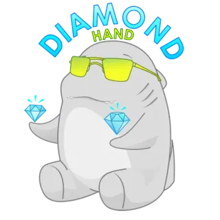 🤑 DIAMOND HAND бриллиант, рука, очки, круто, эмодзи, стикер telegram sticker