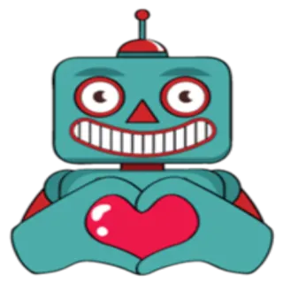 😍 робот, сердце, любовь, мультфильм, машина, технология telegram sticker