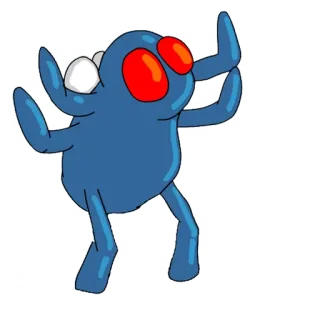 😱 cartoon, monster, blue, creature, eyes, funny, cute telegram sticker