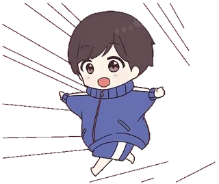 🏃‍♂ Anime, Chibi, Con trai, Hoạt hình, Dễ thương, Nhãn dán whatsapp sticker