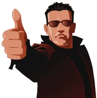 👍 Pouce levé, Homme, Lunettes de soleil, Positif, Approbation telegram sticker