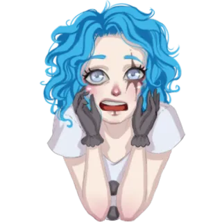 😱 Clown, Make-up, Cartoon, Illustratie, Personage telegram sticker