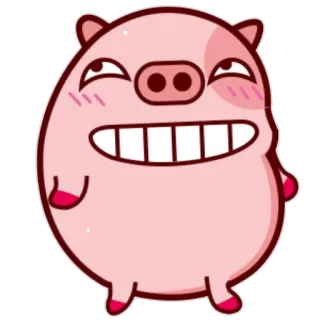 😬 cochon, mignon, dessin animé, animal, emoji, autocollant whatsapp sticker