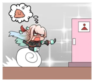 💩 Anime, Banheiro, Corrida, Desenho animado, Vaso sanitário, Humor telegram sticker