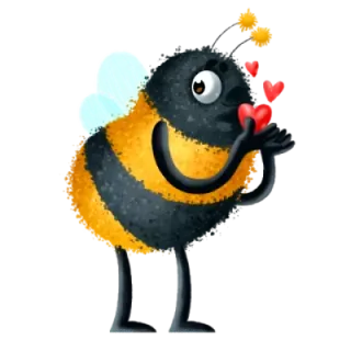 😚 пчела, сердце, любовь, мультфильм, насекомое, привязанность telegram sticker