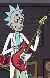 🎙 Rick Sanchez Rick and Morty rick and morty, rick sanchez, cartoon, adult swim, gitaar telegram sticker