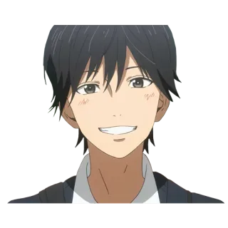 😁 อนิเมะ, เด็กผู้ชาย, ยิ้ม, ภาพเหมือน, การ์ตูน, ตัวละคร telegram sticker
