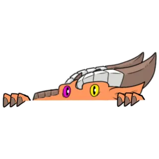 👀 dragon, monstre, orange, dessin animé telegram sticker
