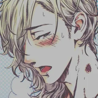 🥵 anime, manga, boy, romance, kiss mark, digital art, blushing, illustration telegram sticker