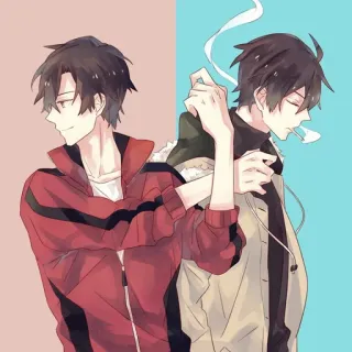 🚬 Аниме, Курение, Сигарета, Персонаж, Манга, Искусство telegram sticker