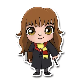 📚 Hermione Granger Harry Potter hermiona, granger, harry potter, czarodziej, magia, książka, różdżka, kreskówka telegram sticker