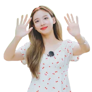 🙌 wanita, kpop, penyanyi, tersenyum, melambai, selebriti telegram sticker
