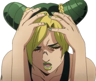 💆‍♀ Jolyne Cujoh JoJo's Bizarre Adventure anime, jojo's bizarre adventure, jolyne cujoh, frustrated, worried, stressed telegram sticker