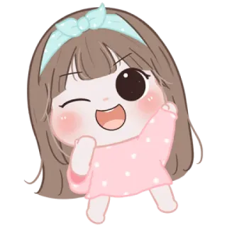 🍪 cartoon, girl, cute, kawaii, happy, chibi, character telegram sticker