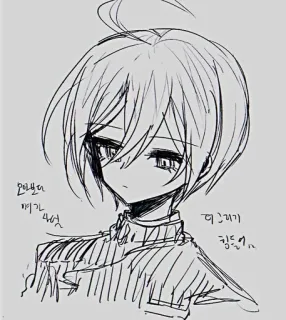 🌟 오천보다 anime, boceto, retrato, arte telegram sticker