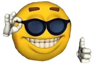 👍 emoji, thumbs up, sunglasses, cool, approval, happy whatsapp sticker