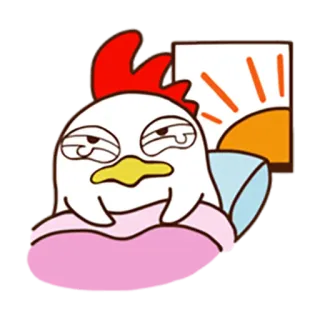 🙃 Huhn, müde, Morgen, faul, Cartoon, Tier, lustig telegram sticker