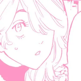 ☁️ Anime, Manga, Rosa, Frau, Porträt, Illustration whatsapp sticker