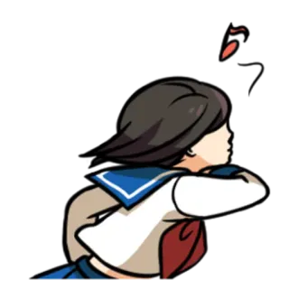 😗 Anime, Fille, Uniforme scolaire, Dessin animé, Étudiant, Femme, Illustration telegram sticker