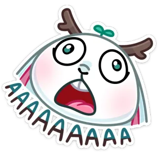 😮 AAAAAAAA Desenho animado, Fofo, Assustado, Animal, Adesivo telegram sticker