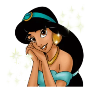 😘 Jasmine Aladdin prinzessin, disney, animation, jasmin, cartoon whatsapp sticker