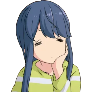 😪 Rin Shima Yuru Camp 动漫, 女孩, 志摩凛, 摇曳露营, 放松, 无聊 telegram sticker