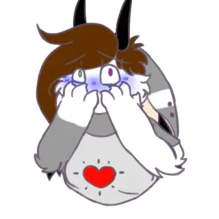 😳 cartoon, anime, cute, character, heart, blush whatsapp sticker