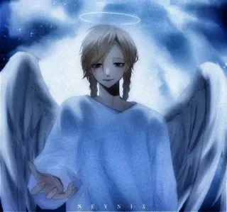 😇 NEVNIX ange, animé, ailes, auréole, oeuvre telegram sticker