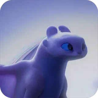 😊 Light Fury How to Train Your Dragon дракон, дневная фурия, милый, животное, фильм whatsapp sticker