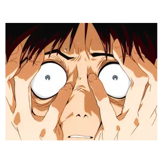 😱 Anime, Schock, Angst, Beklemmung, Nervös, Panik, Emotion whatsapp sticker