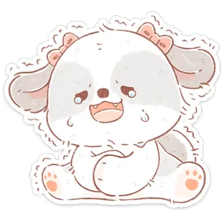 🥹 anjing, imut, binatang, stiker, sedih, air mata telegram sticker